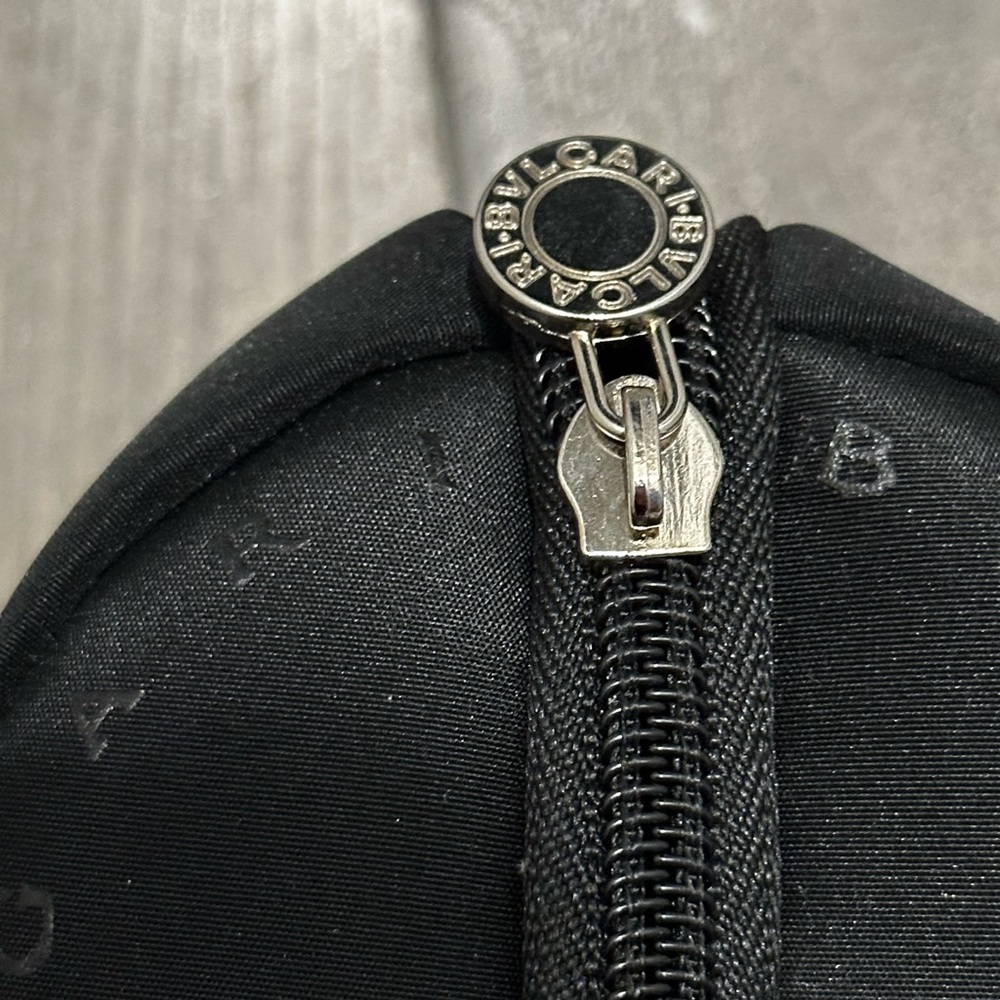 Black Bvlgari Zippered Pouch